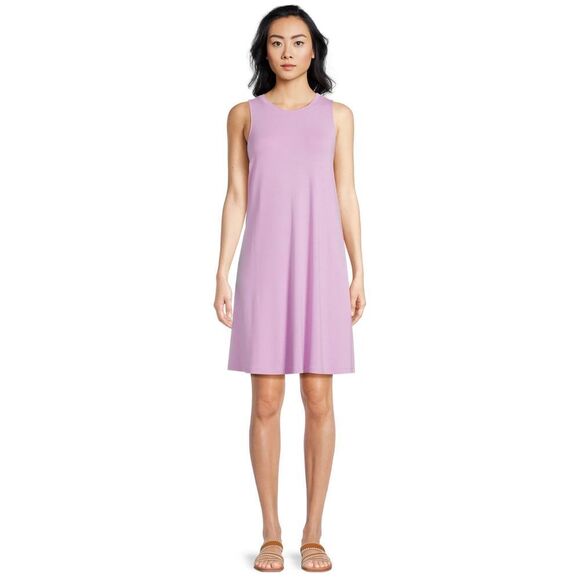 Time and Tru Soft Violet Sleeveless Swing Dress Crewneck Casual Summer Comfort M - Picture 3 of 7